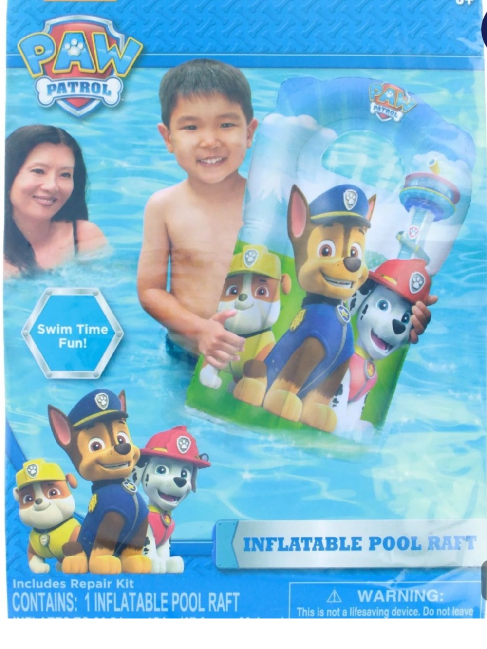 New Nickelodeon PAW Patrol Inflatable Pool Raft - Blue/Green 3 Available